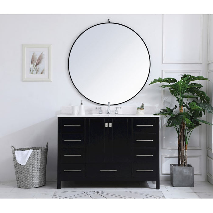 Elegant Irene 48" Single Bathroom Vanity, Black/Backsplash