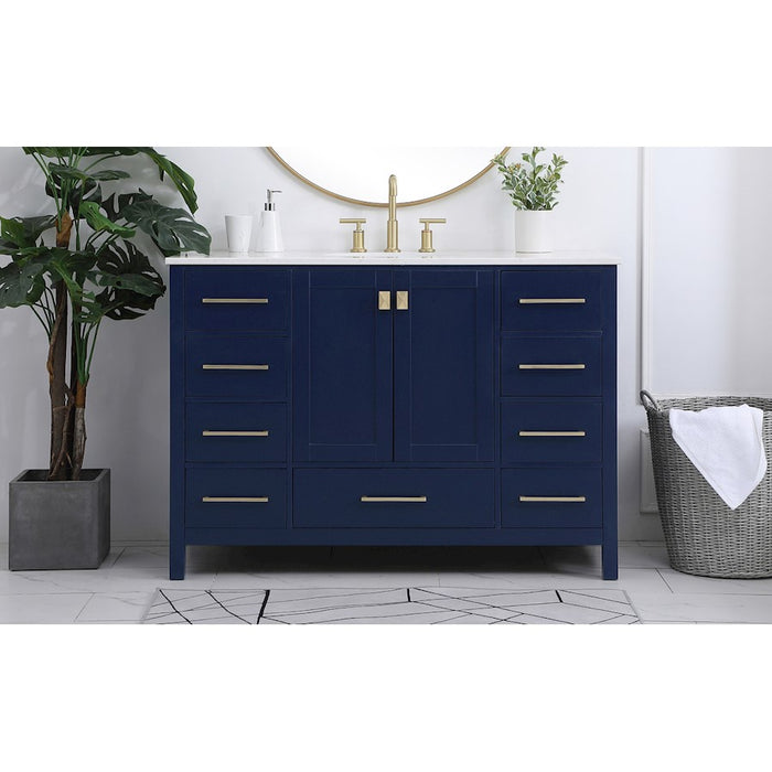 Elegant Kitchen/Bath Irene 48" Single Bathroom Vanity, Blue