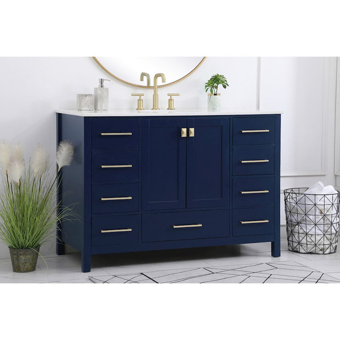 Elegant Kitchen/Bath Irene 48" Single Bathroom Vanity, Blue