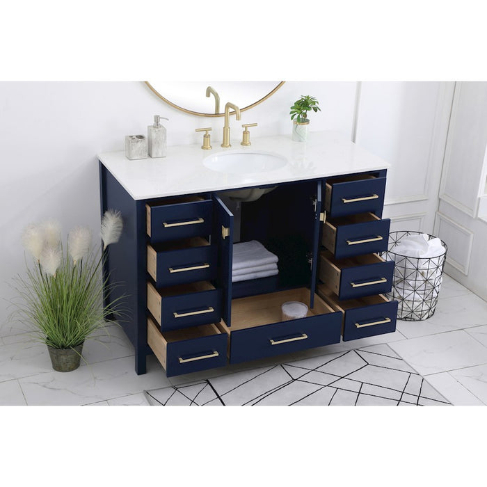 Elegant Kitchen/Bath Irene 48" Single Bathroom Vanity, Blue