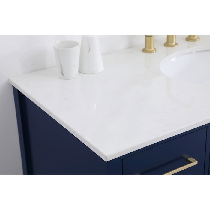 Elegant Kitchen/Bath Irene 48" Single Bathroom Vanity, Blue