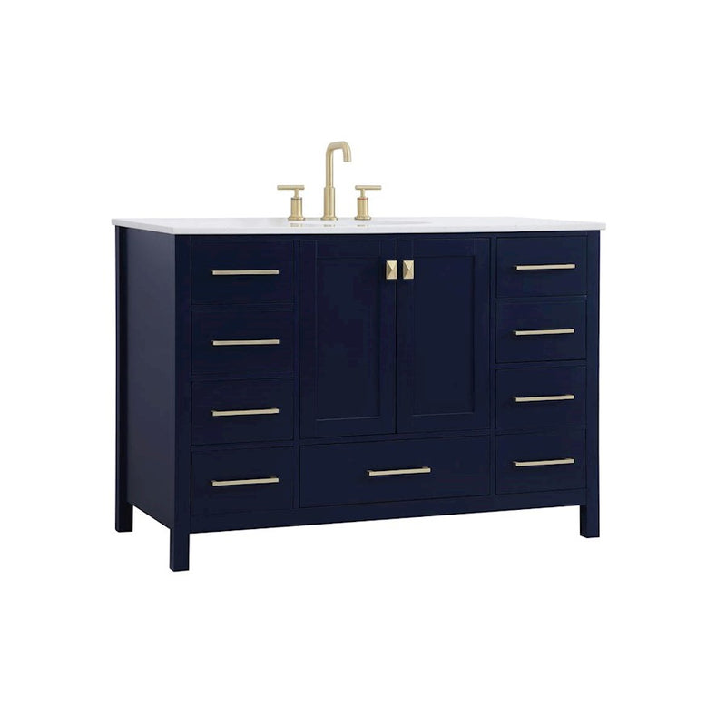 Elegant Kitchen/Bath Irene 48" Single Bathroom Vanity, Blue