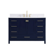 Elegant Irene 48" Single Bathroom Vanity, Blue/Backsplash - VF18848BL-BS