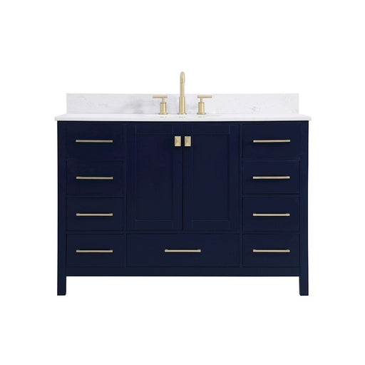 Elegant Irene 48" Single Bathroom Vanity, Blue/Backsplash - VF18848BL-BS