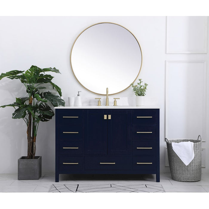 Elegant Irene 48" Single Bathroom Vanity, Blue/Backsplash