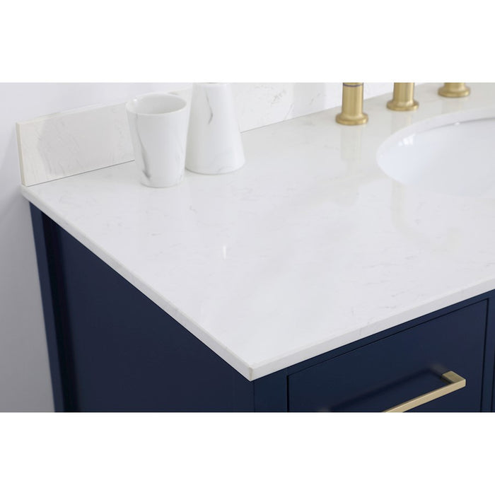 Elegant Irene 48" Single Bathroom Vanity, Blue/Backsplash