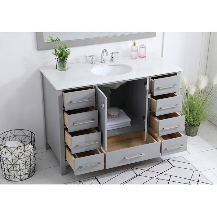 Elegant Kitchen/Bath Irene 48" Single Bathroom Vanity, Gray