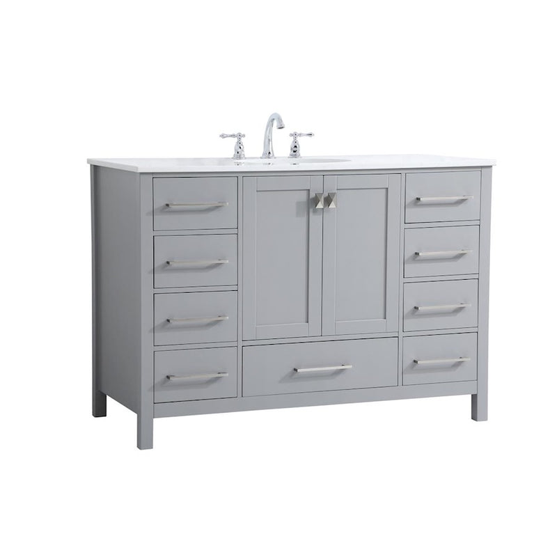 Elegant Kitchen/Bath Irene 48" Single Bathroom Vanity, Gray
