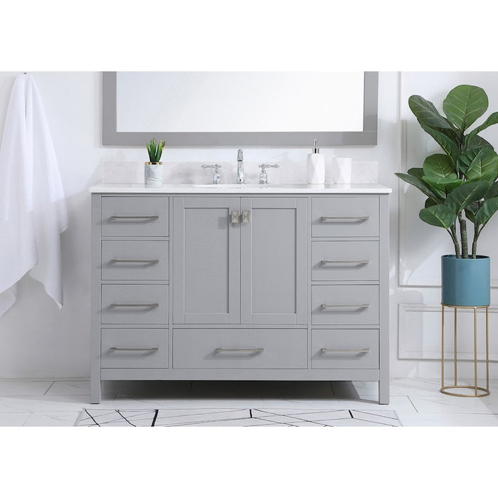 Elegant Irene 48" Single Bathroom Vanity, Gray/Backsplash