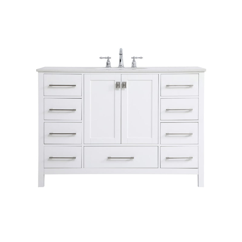 Elegant Kitchen/Bath Irene 48" Single Bathroom Vanity, White - VF18848WH