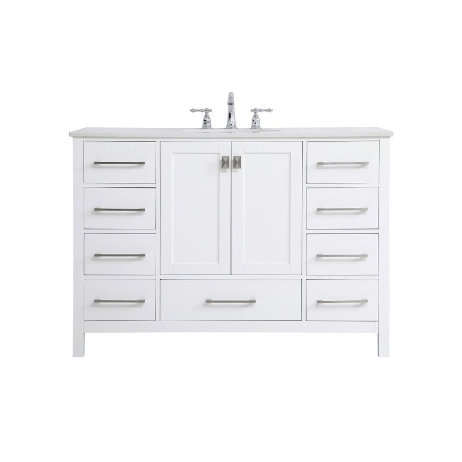 Elegant Kitchen/Bath Irene 48" Single Bathroom Vanity, White - VF18848WH