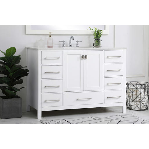 Elegant Kitchen/Bath Irene 48" Single Bathroom Vanity, White