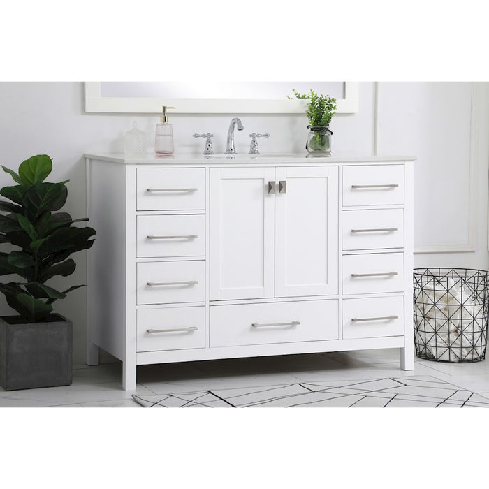 Elegant Kitchen/Bath Irene 48" Single Bathroom Vanity, White