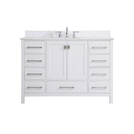 Elegant Irene 48" Single Bathroom Vanity, White/Backsplash - VF18848WH-BS