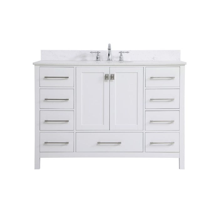 Elegant Irene 48" Single Bathroom Vanity, White/Backsplash - VF18848WH-BS