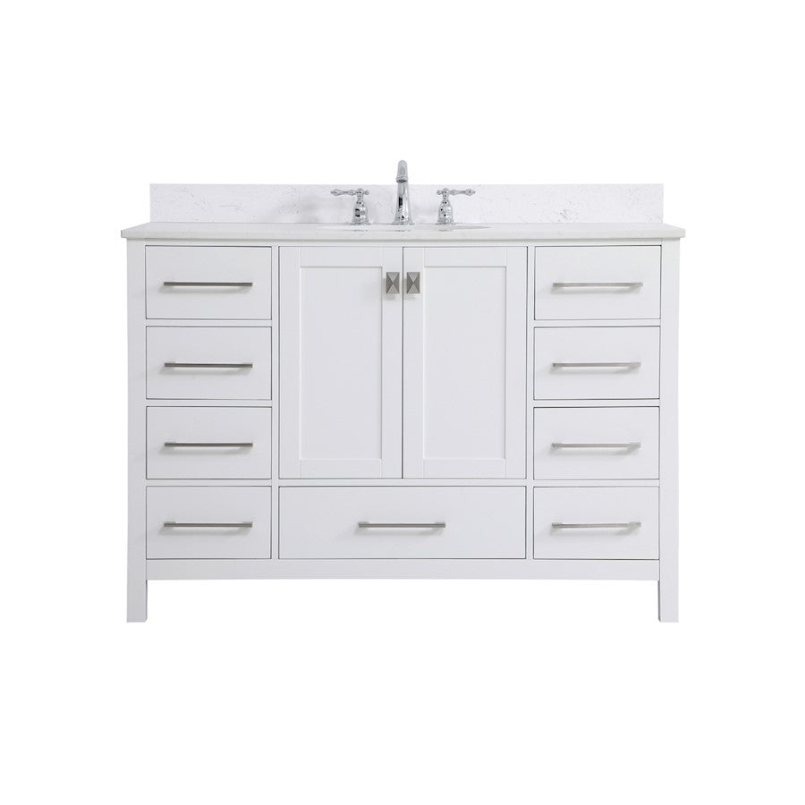 Elegant Irene 48" Single Bathroom Vanity, White/Backsplash - VF18848WH-BS