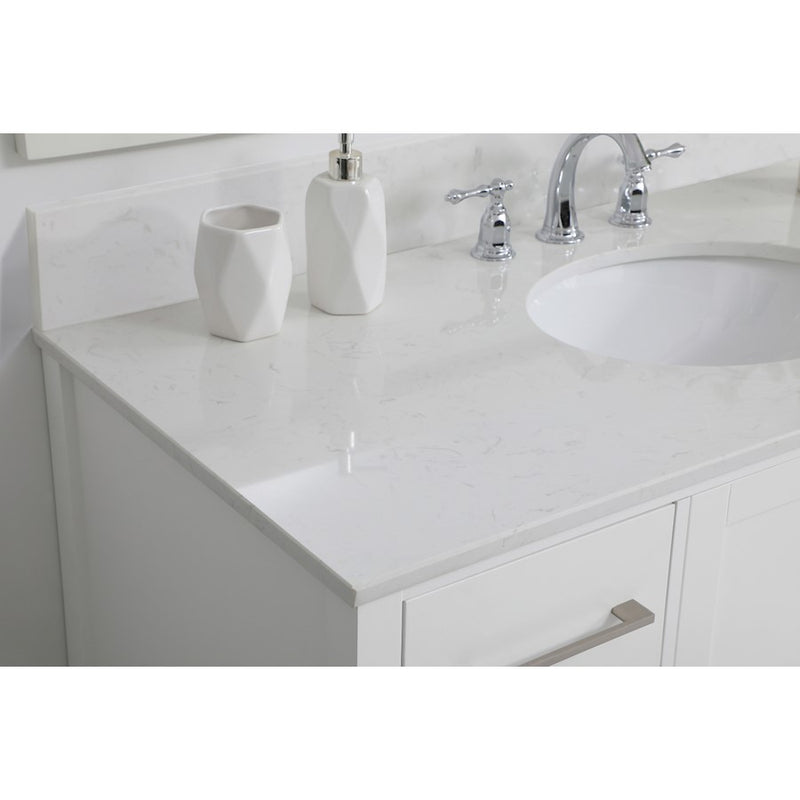 Elegant Irene 48" Single Bathroom Vanity, White/Backsplash