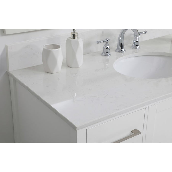 Elegant Irene 48" Single Bathroom Vanity, White/Backsplash