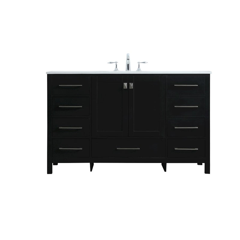 Elegant Lighting Irene 54" Single Vanity Sink, Black - VF18854BK
