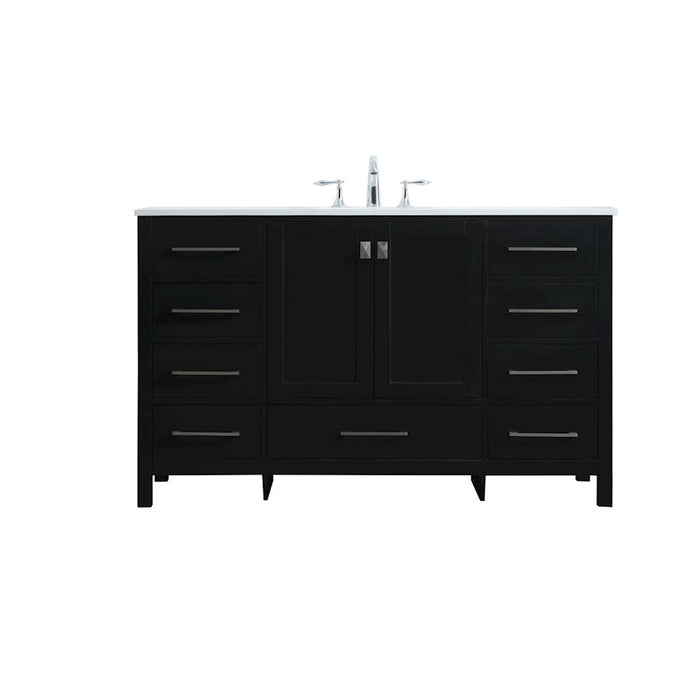 Elegant Lighting Irene 54" Single Vanity Sink, Black - VF18854BK
