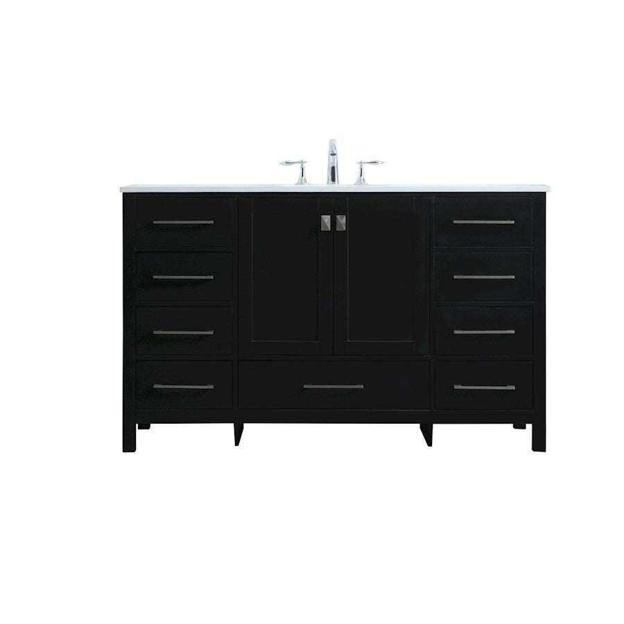 Elegant Lighting Irene 54" Single Vanity Sink, Black - VF18854BK