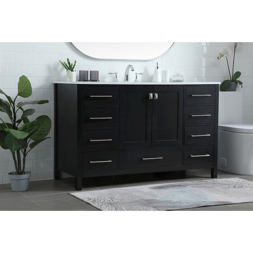 Elegant Lighting Irene 54" Single Vanity Sink, Black