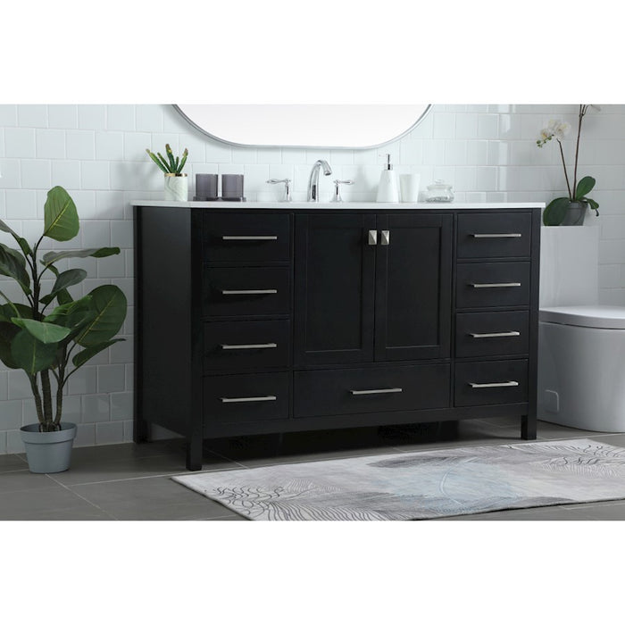 Elegant Lighting Irene 54" Single Vanity Sink, Black