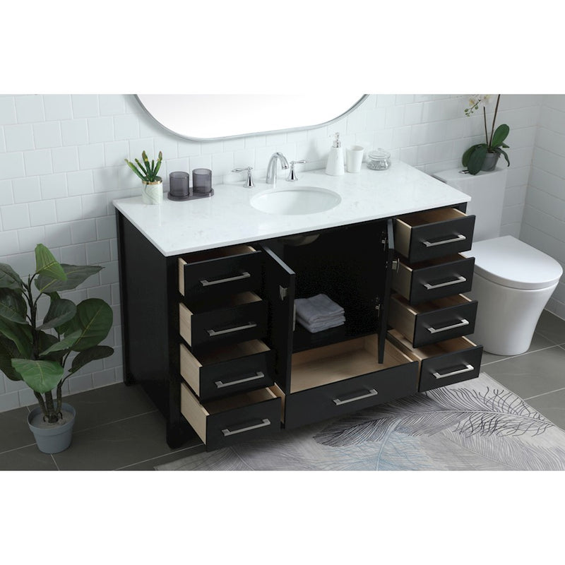 Elegant Lighting Irene 54" Single Vanity Sink, Black