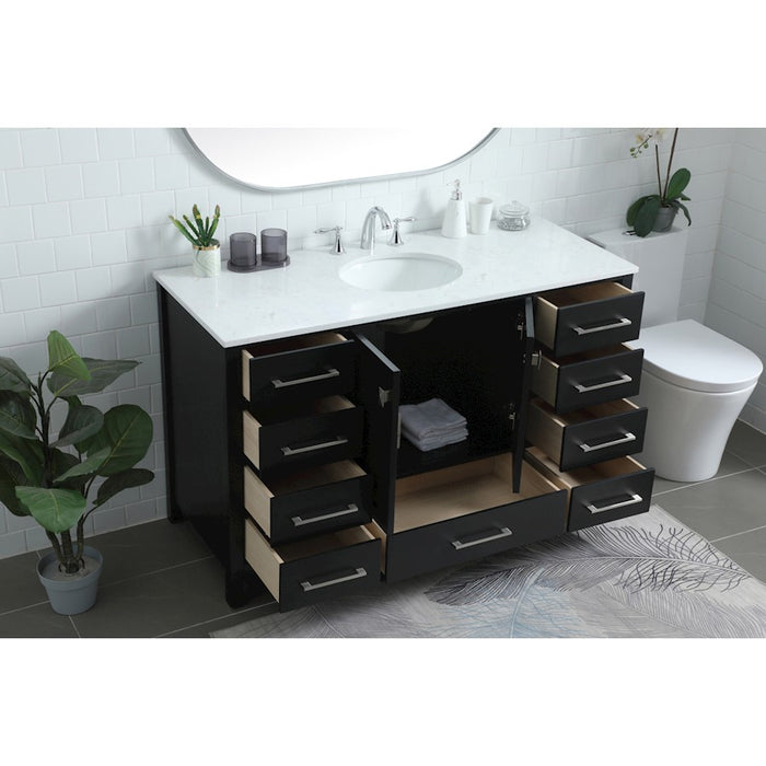 Elegant Lighting Irene 54" Single Vanity Sink, Black