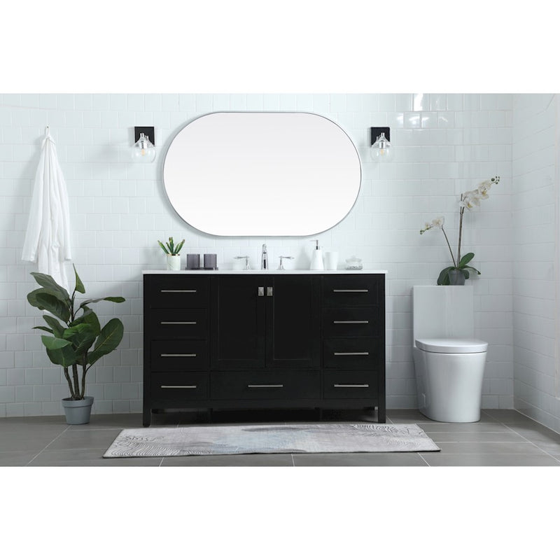 Elegant Lighting Irene 54" Single Vanity Sink, Black