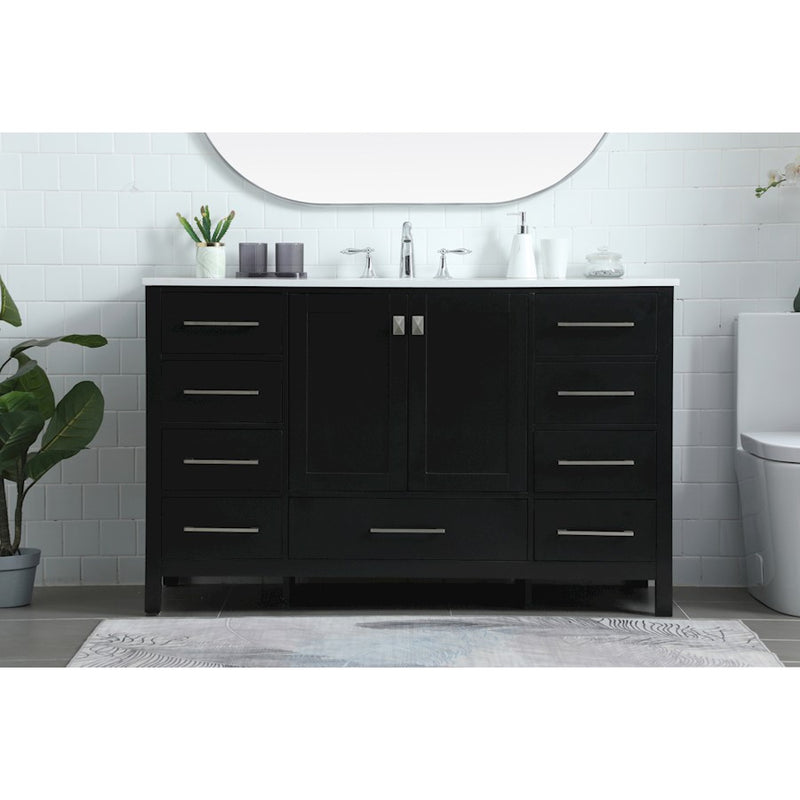 Elegant Lighting Irene 54" Single Vanity Sink, Black