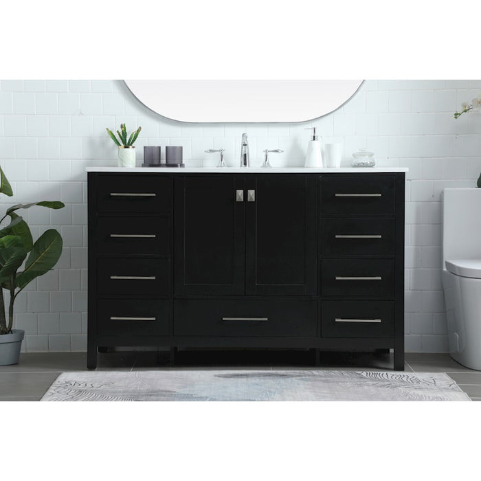 Elegant Lighting Irene 54" Single Vanity Sink, Black