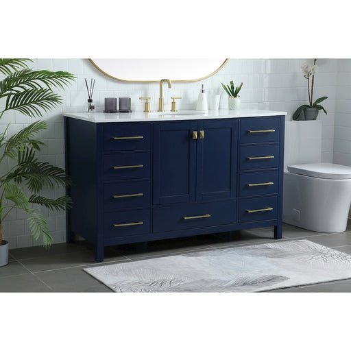 Elegant Lighting Irene 54" Single Vanity Sink, Blue