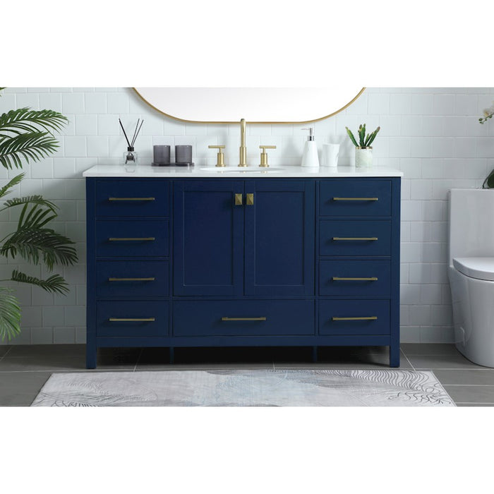 Elegant Lighting Irene 54" Single Vanity Sink, Blue