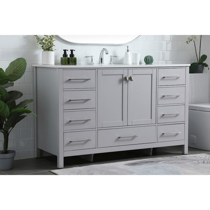 Elegant Lighting Irene 54" Single Vanity Sink, Grey