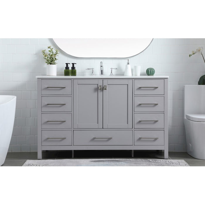 Elegant Lighting Irene 54" Single Vanity Sink, Grey