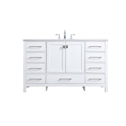 Elegant Lighting Irene 54" Single Vanity Sink, White - VF18854WH