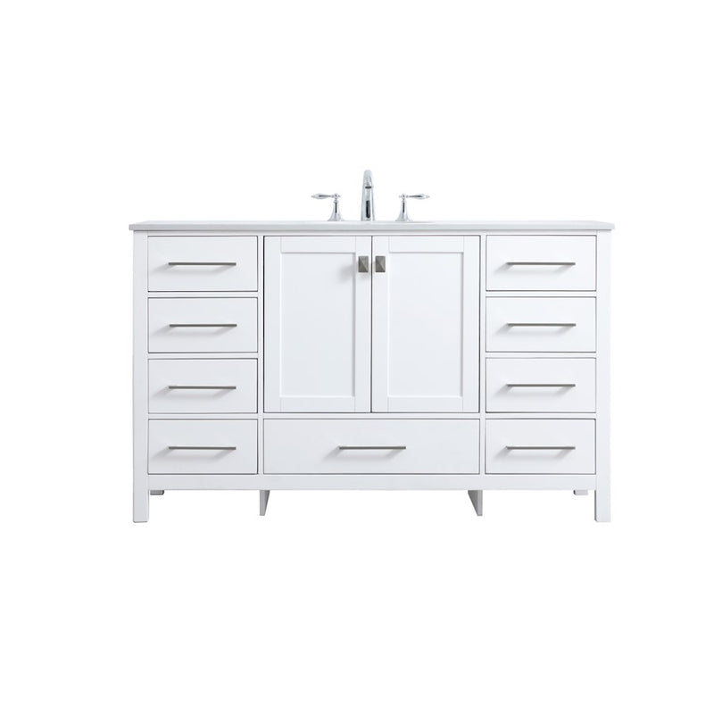 Elegant Lighting Irene 54" Single Vanity Sink, White - VF18854WH