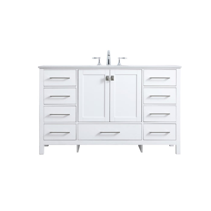 Elegant Lighting Irene 54" Single Vanity Sink, White - VF18854WH