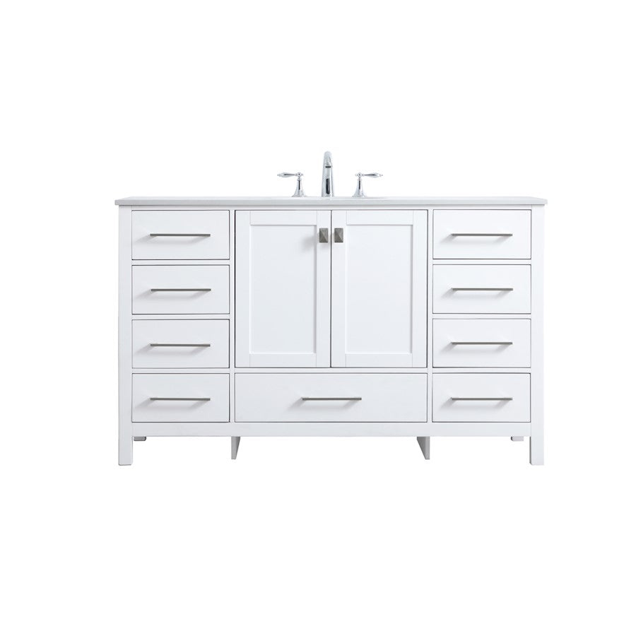 Elegant Lighting Irene 54" Single Vanity Sink, White - VF18854WH