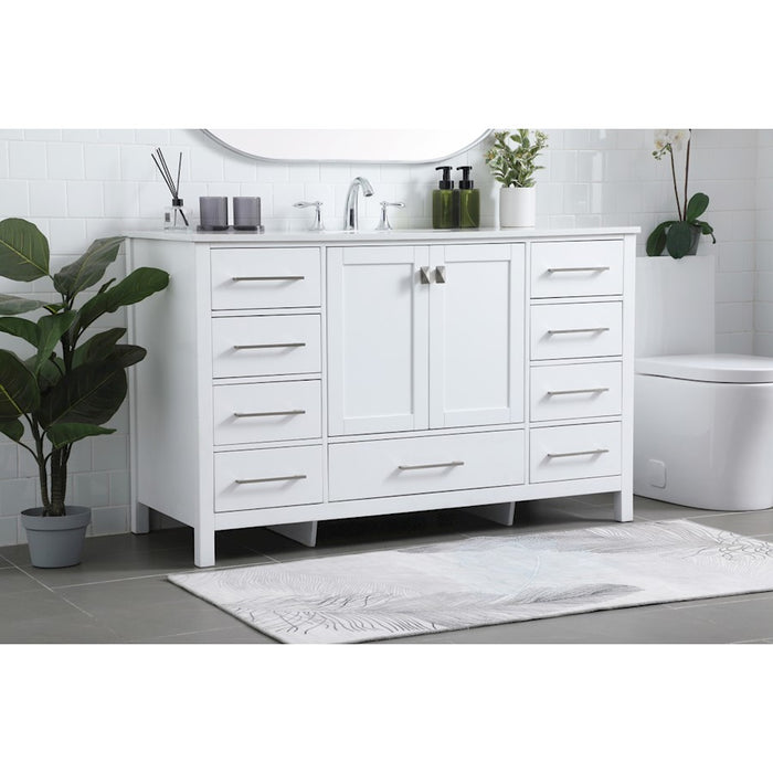 Elegant Lighting Irene 54" Single Vanity Sink, White