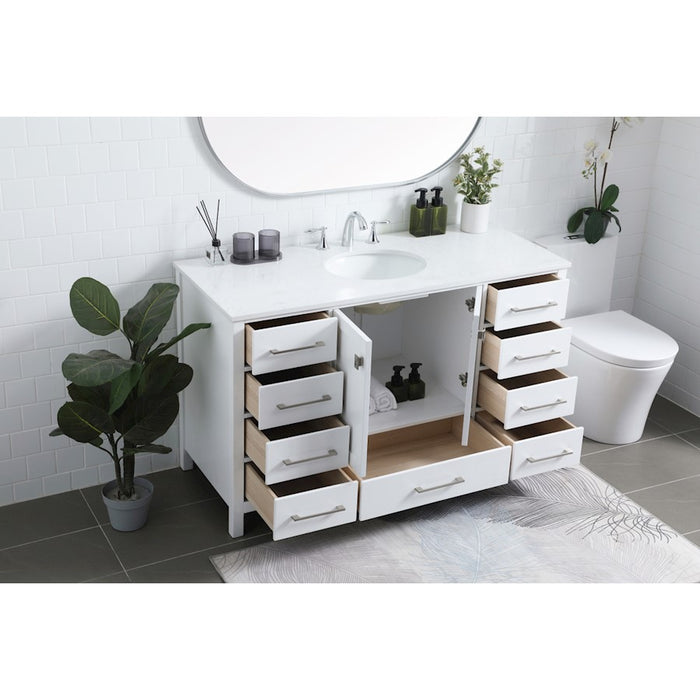Elegant Lighting Irene 54" Single Vanity Sink, White