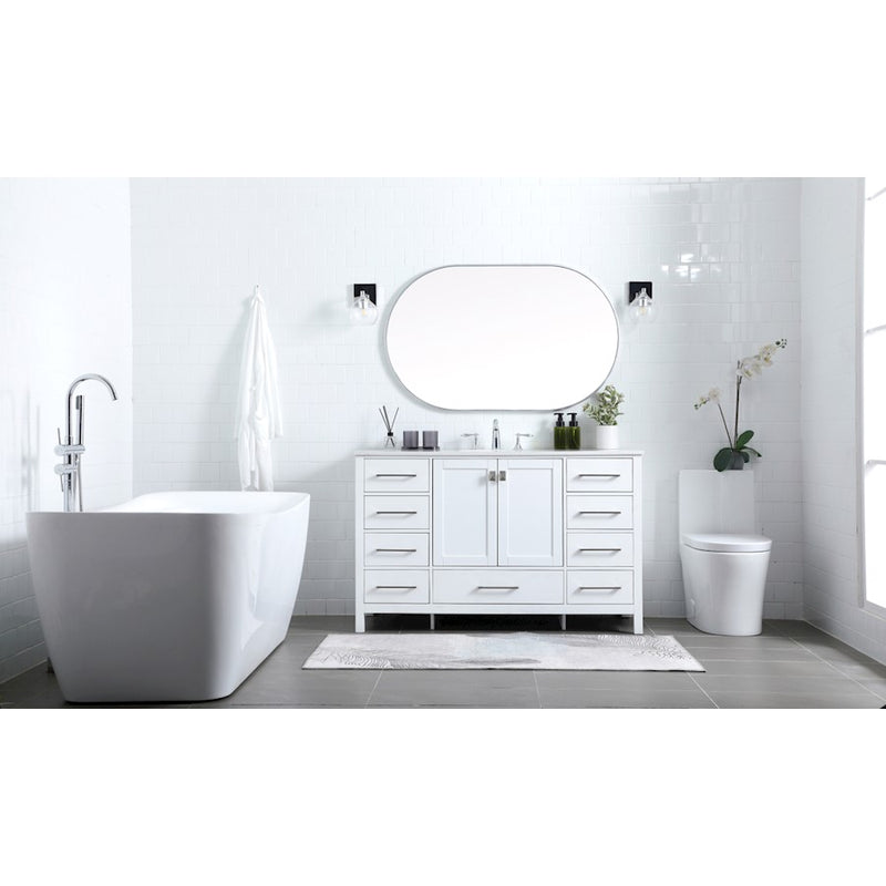Elegant Lighting Irene 54" Single Vanity Sink, White