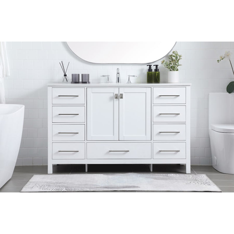Elegant Lighting Irene 54" Single Vanity Sink, White