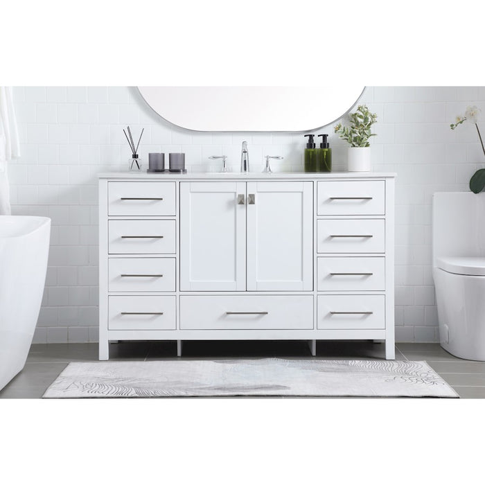 Elegant Lighting Irene 54" Single Vanity Sink, White