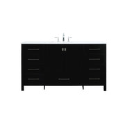Elegant Kitchen/Bath Irene 60" Single Bathroom Vanity, Black - VF18860BK