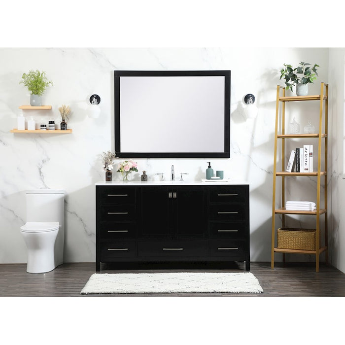 Elegant Kitchen/Bath Irene 60" Single Bathroom Vanity, Black