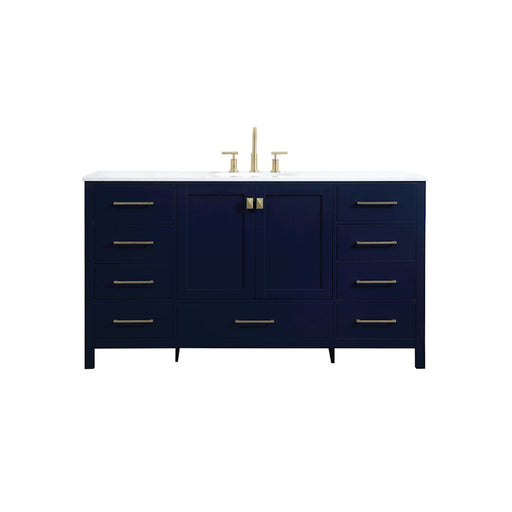 Elegant Kitchen/Bath Irene 60" Single Bathroom Vanity, Blue - VF18860BL