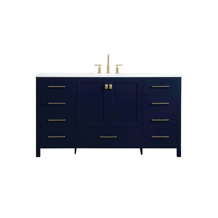 Elegant Kitchen/Bath Irene 60" Single Bathroom Vanity, Blue - VF18860BL