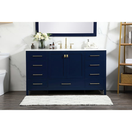 Elegant Kitchen/Bath Irene 60" Single Bathroom Vanity, Blue